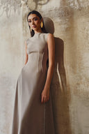 L' SCARLETT • Aurelia Crystal Embellished Flared Midi Dress