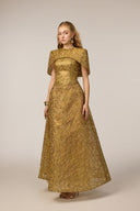 21SIX • Farah Metallic Tulle Crystal-Embellished Strapless Gown