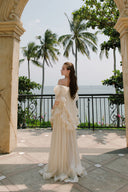 LINH PHUNG • Brumei Silk Off-Shoulder Ruched Maxi Skirt Set