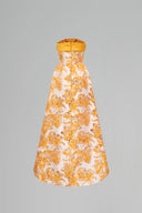Strapless Yellow Jacquard & Agate Silk Crystal Bell Silhouette Gown for women, from IHF ATELIER, The Viet Concept 