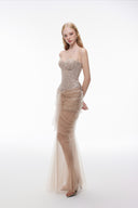 LUCILLA • Elif Embroidered Floral Lace Mermaid Evening Gown