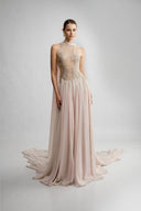 Sarelda Alyssum Embellished Chiffon Cape Gown for women, from DUONG ATELIER, The Viet Concept