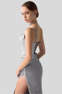 Aura Crystal Hand-Embellished Mesh Cup Maxi Dress for women, from DANG PHONG DESIGNER, The Viet Concept