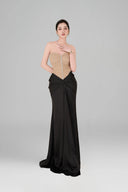 Beige & Black Moris Maxi Dress for women, from BYDI, The Viet Concept 