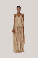 Ocean Blouson Draped Chiffon Maxi Dress for women, from DAS LA VIE, The Viet Concept 