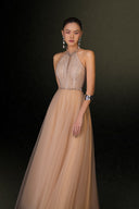 Pandora Crystal Embellished Cream Gown for women, from JOSEPHINE, The Viet Concept 