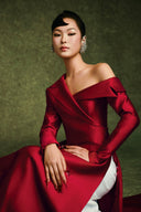 Nghien Hy Off-Shoulder Bamboo Taffeta Ao Dai for women, from EIRA TONG, The Viet Concept