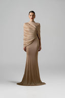Aurelia Shimmer Jersey Draped Mermaid Evening Gown for women, from IHF ATELIER, The Viet Concept 