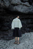 Mint Stripe Draped Cape Shirt for women, from CAOSTU, The Viet Concept