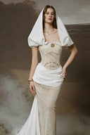 LINH PHUNG • Farah Convertible Sequin Satin Hooded Maxi Gown
