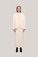 Cream Bang Straight Long Sleeved Taffeta Blazer for women, from TINH, The Viet Concept 