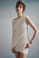 Pure Éther Pleated Sheer Mini Dress for women, from HA THANH VIET, The Viet Concept 