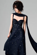 Strappy Crystal Embellished Dress With Scarf for women, from GVLUX, The Viet Concept 