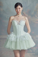 LINH PHUNG • Chlorys 3D Floral Corset Taffeta Mini Dress