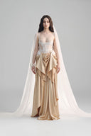 Maia Cream Lace & Satin Corset Couture Dress for women, from LA VIERGE, The Viet Concept 