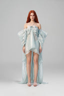 Chloris Mint Liquid Organza Luxe Set for women, from LA VIERGE, The Viet Concept 