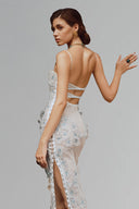 Baby Blue Eden Strap Midi Dress for women, from La Vierge, The Viet Concept 