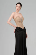 Beige & Black Moris Maxi Dress for women, from BYDI, The Viet Concept 