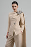 Alatow Asymmetric Single Breasted Linen Cotton Blazer for women, from Ha Thanh Viet, The Viet Concept 