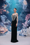 Noelle Pearl Cascade Crepe Gown for women, from 21SIX, The Viet Concept