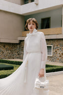 Sabrina Pleated Bow Midi Dress for women, from WHITE PLAN, The Viet Concept