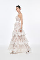Beatrice Ivory Tiered Halter Gown for women, from JOSEPHINE, The Viet Concept 