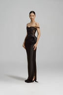 BYDI • Vela Lace Bodice Silk Maxi Evening Gown