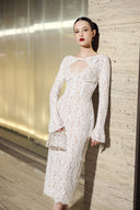 Avery Floral Lace Cut-Out Midi Dress for women, from 21SIX, The Viet Concept
