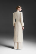 Vaelith Aureum Deep-V Velvet Trench Coat for women, from MAISON DES COPAINS, The Viet Concept