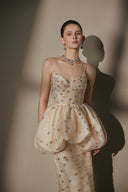 ARTI APPAREL • Lorevia Embroidered Tulle & Taffeta Floor-Length Gown
