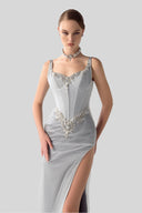 Aura Crystal Hand-Embellished Mesh Cup Maxi Dress for women, from DANG PHONG DESIGNER, The Viet Concept