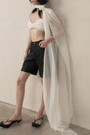 Ivory Whisper Pleated Gauze Bralette for women, from DAS LA VIE, The Viet Concept