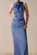 LECIA • Vienna Copper Liquid Pleated Silk Evening Gown