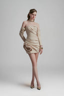 Beige Lantana Mini Dress for women, from Calista, The Viet Concept 
