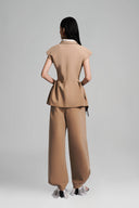 Mocha Mousse Peplum Top for women, from Lecia, The Viet Concept 