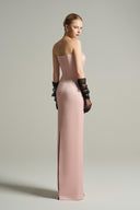 Celestia Pink Crystal Corset Silk Taffeta Maxi Dress for women, from IHF STUDIO, The Viet Concept 