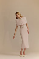WHITE PLAN • Mara Pink Carolan Draped Midi Dress