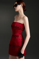 Scarlet Lumière Sequin Taffeta Mini Dress for women, from IHF STUDIO, Teh Viet Concept 