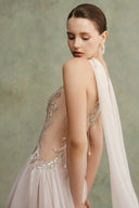 Sarelda Alyssum Embellished Chiffon Cape Gown for women, from DUONG ATELIER, The Viet Concept