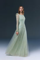 Thekla Mint Lace Tulle Evening Gown for women, from JOSEPHINE, The Viet Concept