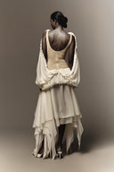 Felicia Blouson Boat Neck Organza Voile Midi Dress for women, from DAS LA VIE, The Viet Concept 