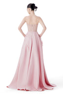 Pink Petal Crystal Corset Gown with 3D Floral Train for women, from MR CRAZY & LADY SEXY, The Viet Concept 