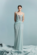 Kayla Azure Gradient Mesh Draped Dress for women, from BYDI, The Viet Concept 