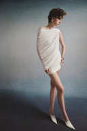 Pure Éther Pleated Sheer Mini Dress for women, from HA THANH VIET, The Viet Concept 