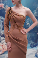 Darya Crystal-Embroidered Crepe Asymmetric Evening Gown for women, from 21SIX, The Viet Concept