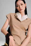 Mocha Mousse Peplum Top for women, from Lecia, The Viet Concept 