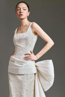 Ivory Étoile Bow Column Bridal Gown for women, from LINH DOAN, The Viet Concept