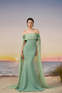 Vana Off-Shoulder Crepe & Chiffon Couture Evening Gown for women, from 21SIX, The Viet Concept