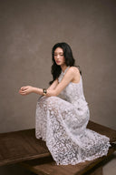 KEIRA TONG • Floral Lace 3D Embroidered Cotton Lace Sleeveless Dress