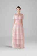 LARMES • Mirra Pink Sculpted Evening Gown